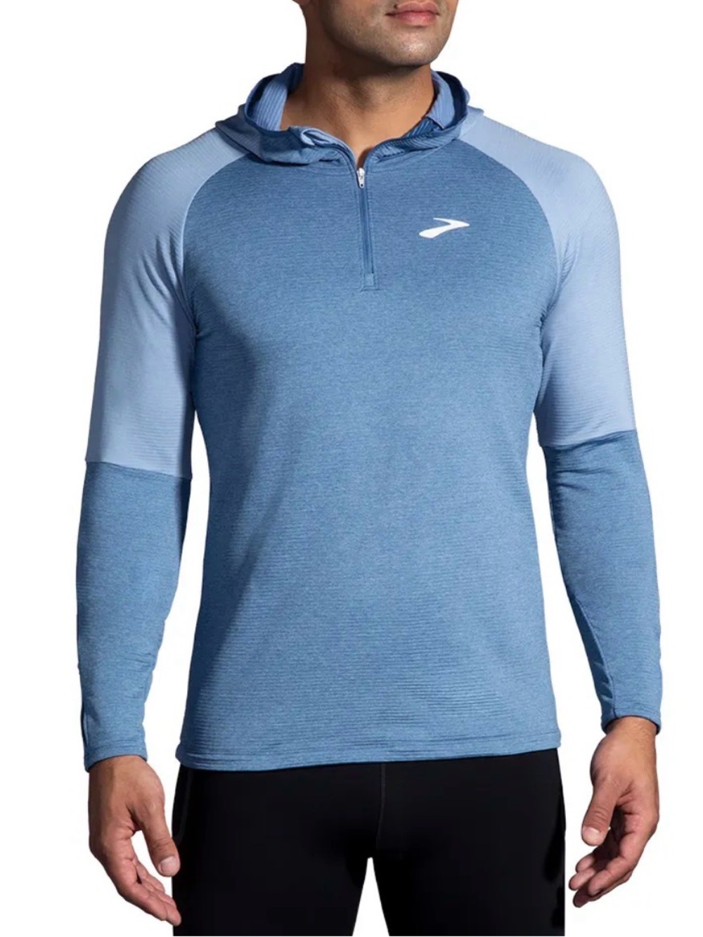 Brooks Men's Notch Thermal Hoodie 2.0 - Blue Heather, Size S
